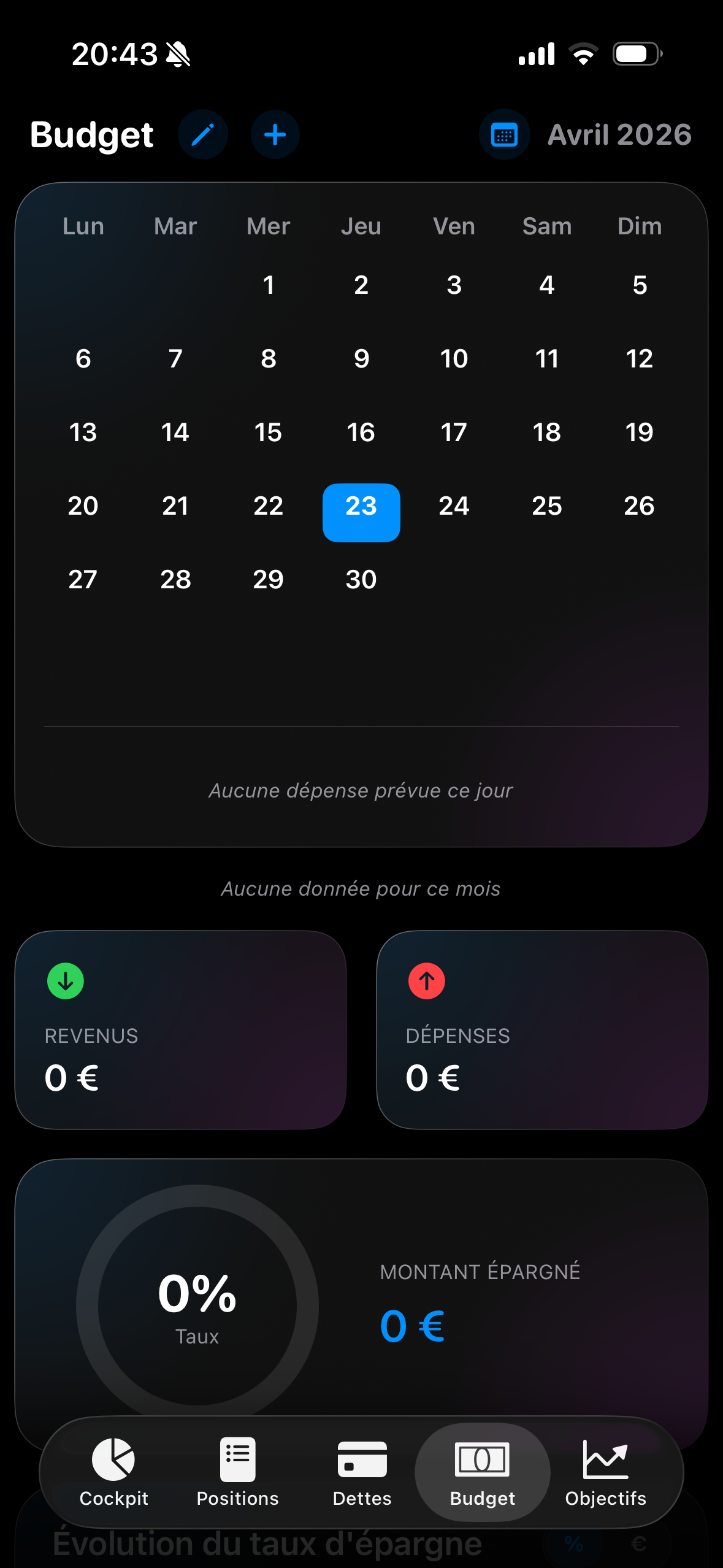 Budget Calendrier